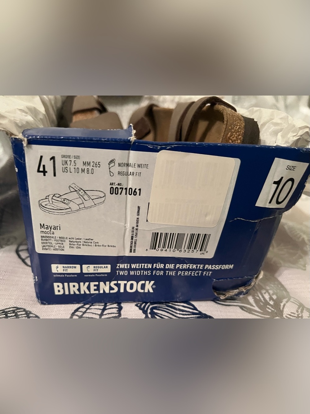 Birkenstock Mayari Mocca Classic Birkibuc Cork Two-Strap Sandals Women’s 10 - Picture 4 of 7